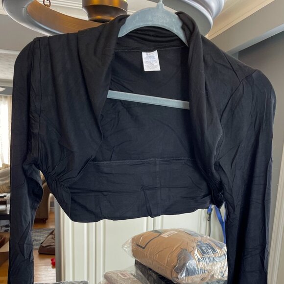 HDE Open Front Shrugs for Women Long Sleeve Bolero Cropped Cardigan - Picture 2 of 5